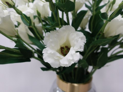 PAN KWIATEK- EUSTOMA SZTUCZNA KRÓLEWSKA BIAŁA KWIATY SZTUCZNE PREMIUM 85cm