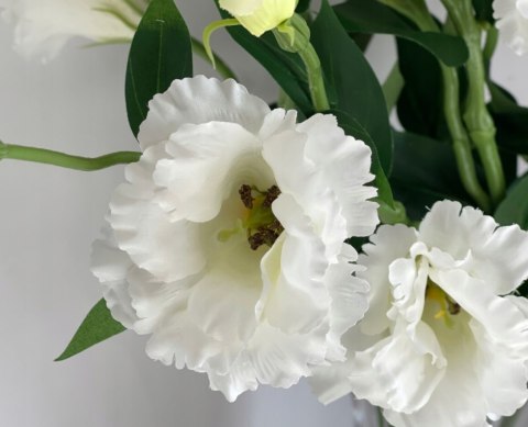 PAN KWIATEK- EUSTOMA SZTUCZNA KRÓLEWSKA BIAŁA KWIATY SZTUCZNE PREMIUM 85cm